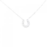 K18WG ホースシュー ダイヤモンド ネックレス 0.30CT
