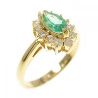 K18YG エメラルド リング 0.34CT