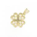 K18YG クローバー ダイヤモンド ペンダント 0.27CT
