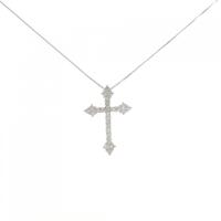 K18YG クロス ダイヤモンド ネックレス 0.5CT
