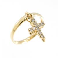 K18YG クロス ピンキーリング
