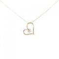 K18YG ハート ダイヤモンド ネックレス 0.12CT