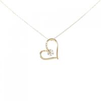 K18YG ハート ダイヤモンド ネックレス 0.12CT