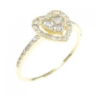 K18YG ハート ダイヤモンド リング 0.40CT