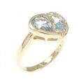 K18YG ハート ブルートパーズ リング 1.30CT