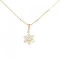 K18YG フラワー ダイヤモンド ネックレス 0.52CT