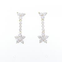 K18YG フラワー ダイヤモンド ピアス 1.00CT