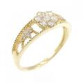 K18YG フラワー ダイヤモンド リング 0.23CT
