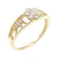 K18YG フラワー ダイヤモンド リング 0.23CT
