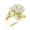 K18YG フラワー ダイヤモンド リング 1.04CT