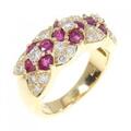 K18YG フラワー ルビー リング 1.20CT