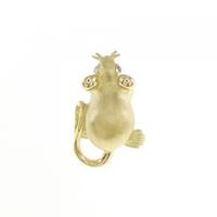 K18YG マウス ダイヤモンド ブローチ 0.02CT