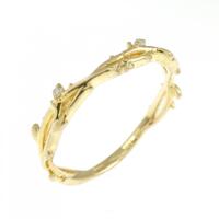 K18YG リーフ ダイヤモンド リング 0.01CT
