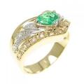 K18YG/PT エメラルド リング 0.56CT