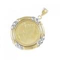 K18YG/PT(枠) コイン ペンダント