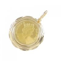 K18YG枠 コイン ペンダント