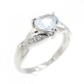 PT ハート アクアマリン リング 0.52CT