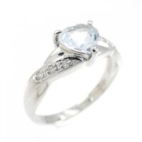 PT ハート アクアマリン リング 0.52CT