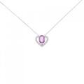 PT/K18WG ハート サファイヤ ネックレス 0.96CT