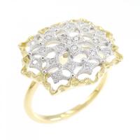 K18WG/K18YG クロス ダイヤモンド リング 0.140CT