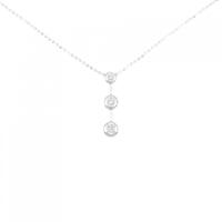 K10WG スリーストーン ダイヤモンド ネックレス 0.06CT