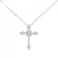 K18WG クロス ダイヤモンド ネックレス