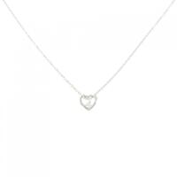 K18WG ハート ダイヤモンド ネックレス