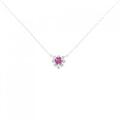 K18WG ハート ルビー ネックレス 0.40CT