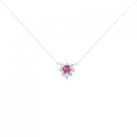 K18WG ハート ルビー ネックレス 0.40CT