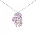 K14WG フラワー サファイヤ ネックレス 3.17CT 拡散処理未検査