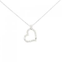 K18WG ハート ダイヤモンド ネックレス 0.5CT