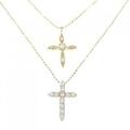 K18YG クロス ダイヤモンド ネックレス 0.50CT