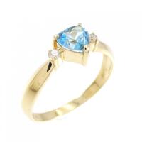 K18YG ハート ブルートパーズ リング