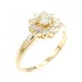 K18YG フラワー ダイヤモンド リング 0.31CT