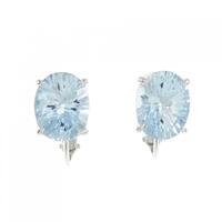 K18WG/K14WG ブルートパーズ イヤリング 6.17CT