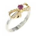 K18YG/PT リボン ルビー リング 0.12CT