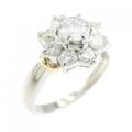 PT/K18YG フラワー ダイヤモンド リング 1.00CT