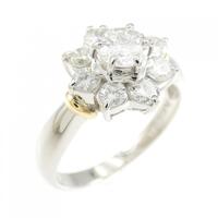PT/K18YG フラワー ダイヤモンド リング 1.00CT