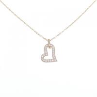 K18PG ハート ダイヤモンド ネックレス 0.12CT