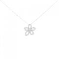K18WG フラワー ダイヤモンド ネックレス 0.30CT