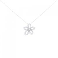 K18WG フラワー ダイヤモンド ネックレス 0.30CT