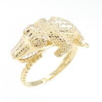 K18YG クロコダイル ダイヤモンド リング 0.01CT