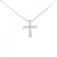 PT1000/PT クロス ダイヤモンド ネックレス 0.70CT
