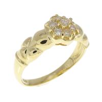 K18YG フラワー ダイヤモンド リング 0.20CT