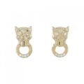 K18YG ヒョウ グリーンガーネット ピアス 0.10CT