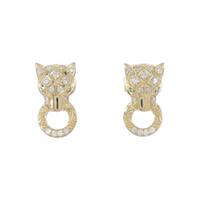 K18YG ヒョウ グリーンガーネット ピアス 0.10CT