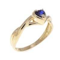 K18YG ハート サファイヤ リング