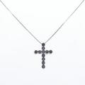 K18WG クロス ダイヤモンド ネックレス 0.50CT