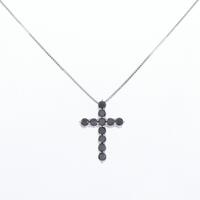 K18WG クロス ダイヤモンド ネックレス 0.50CT