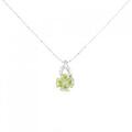 K18WG フラワー ペリドット ネックレス